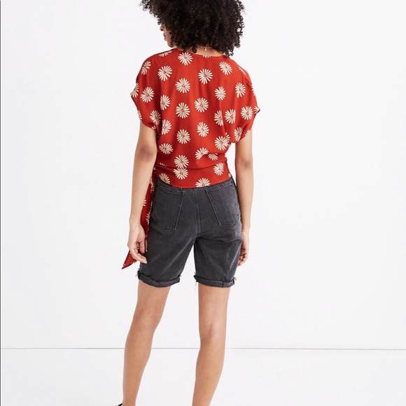 COPY - Madewell Daisy Floral Print Wrap Tie Blouse - Picture 3 of 4